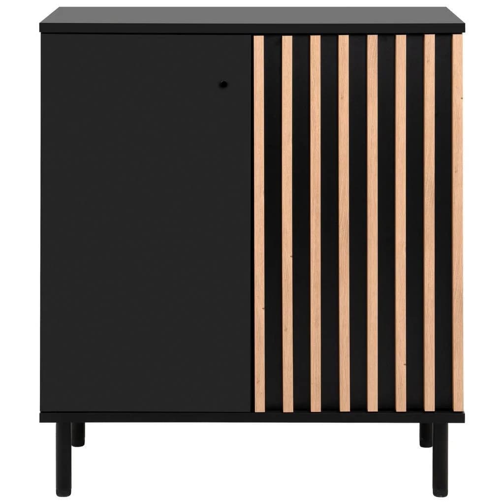 Livetastic Kommode Schwarz Eiche Artisan 2 Türen Modern
