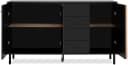 Livetastic Sideboard Schwarz Eiche Artisan 4 Schubladen 2 Fächer Bild 1