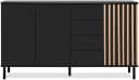 Livetastic Sideboard Schwarz Eiche Artisan 4 Schubladen 2 Fächer Bild 2