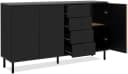 Livetastic Sideboard Schwarz Eiche Artisan 4 Schubladen 2 Fächer Bild 4