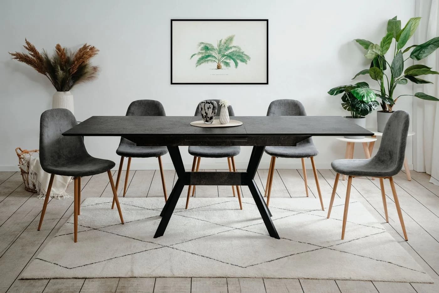 Finori Esstisch Ausziehbar Steinoptik Schwarz Modern - Bild 3