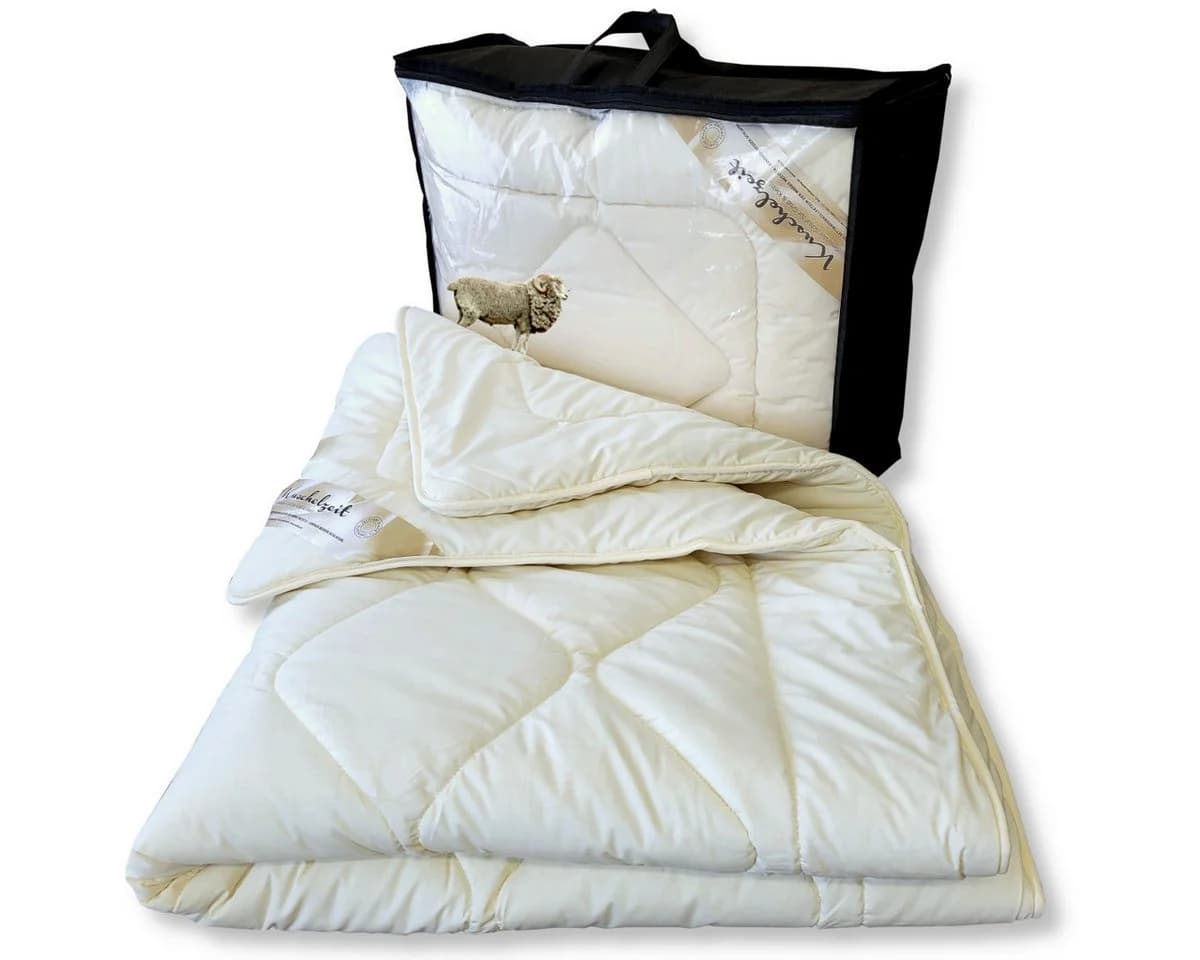 Meivita Merino Schafschurwolle Winterdecke Duo Aufbau Beige - Bild 2