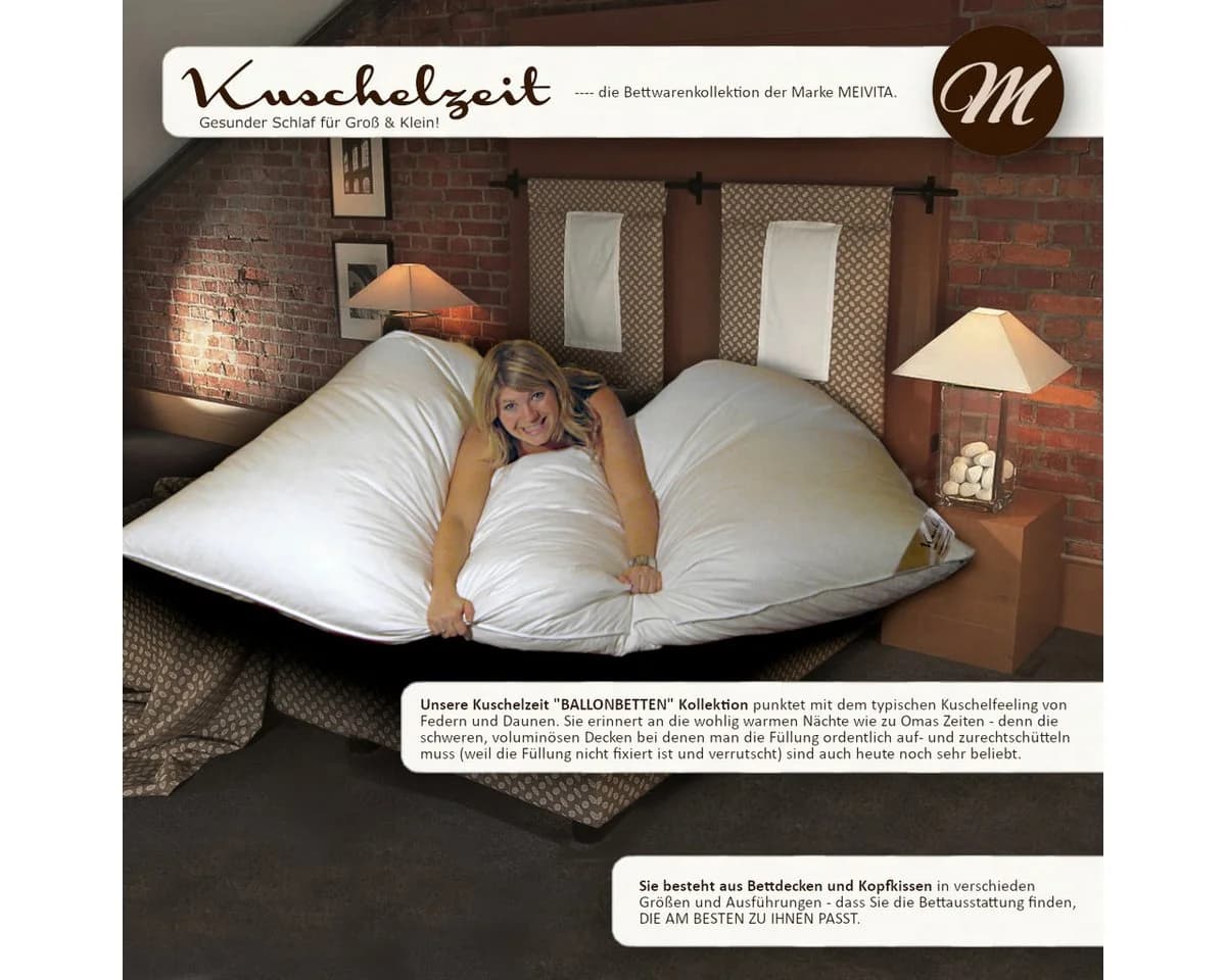 Meivita Gänsefederbettdecke Ballonbett 100% Federn Weiss Winter - Bild 3