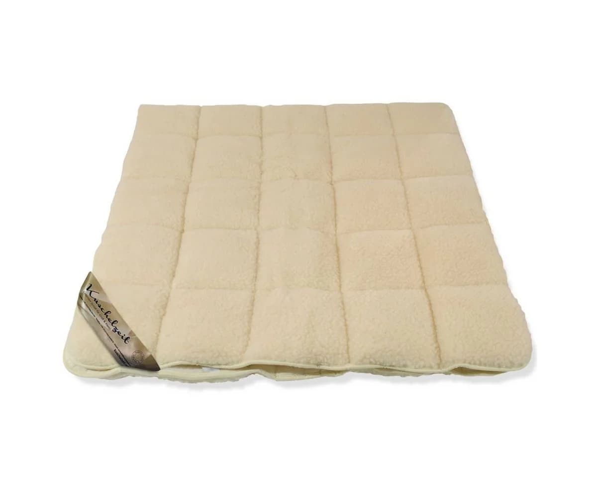 Meivita Topper bauschiges Lammflor Unterbett mit 4 Eckgummis, 3 cm hoch, Merino Schafschurwollvlies - Bild 2