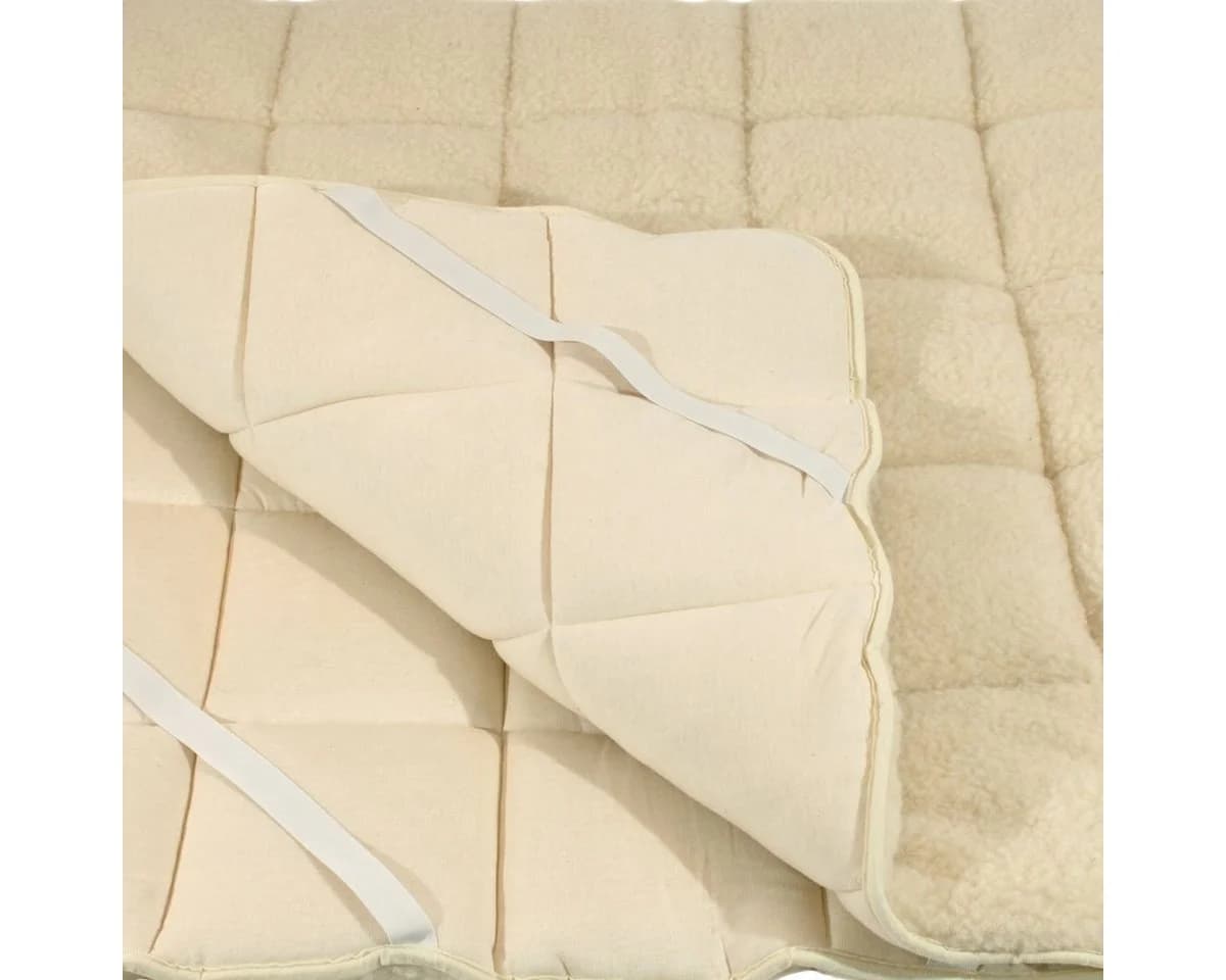 Meivita Topper bauschiges Lammflor Unterbett mit 4 Eckgummis, 3 cm hoch, Merino Schafschurwollvlies - Bild 3