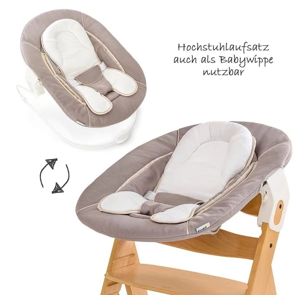 Hauck Hochstuhl Alpha Plus Natur Newborn Set Holz Babystuhl - Bild 3