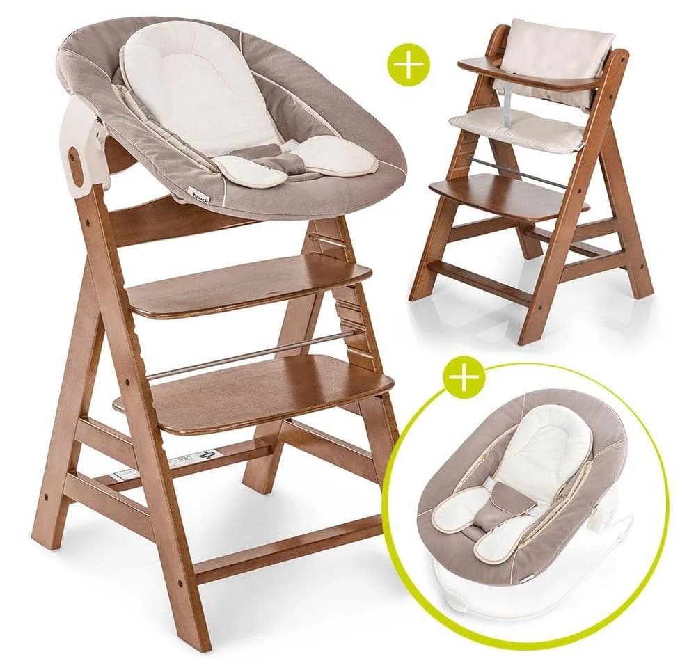 Hauck Hochstuhl Alpha Plus Walnut Newborn Set - Bild 2