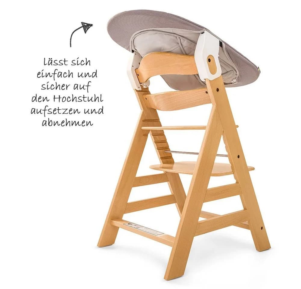 Hauck Hochstuhl Alpha Plus Natur - Newborn Set mit Neugeborenenaufsatz - Bild 4