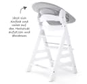 Hauck Hochstuhl Alpha Plus White Newborn Set Holz Babystuhl ab Geburt mit Aufsatz für Neugeborene höhenverstellbar Bild 4