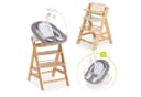 Hauck Hochstuhl Alpha Plus Natur - Newborn Set Deluxe Holz Babystuhl ab Geburt inkl. Aufsatz für Neugeborene & Sitzauflage Bild 2