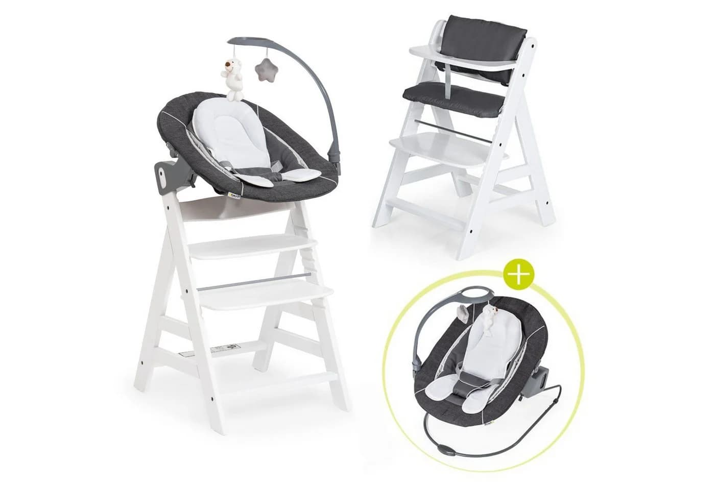 Hauck Hochstuhl Alpha Plus Weiß - Newborn Set Deluxe - Bild 2