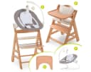 Hauck Hochstuhl Alpha Plus Move Natur Newborn Set mit Aufsatz Bild 2