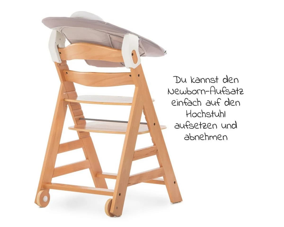 Hauck Hochstuhl Move Natur Newborn Set - Babystuhl ab Geburt inkl. Aufsatz - Bild 4