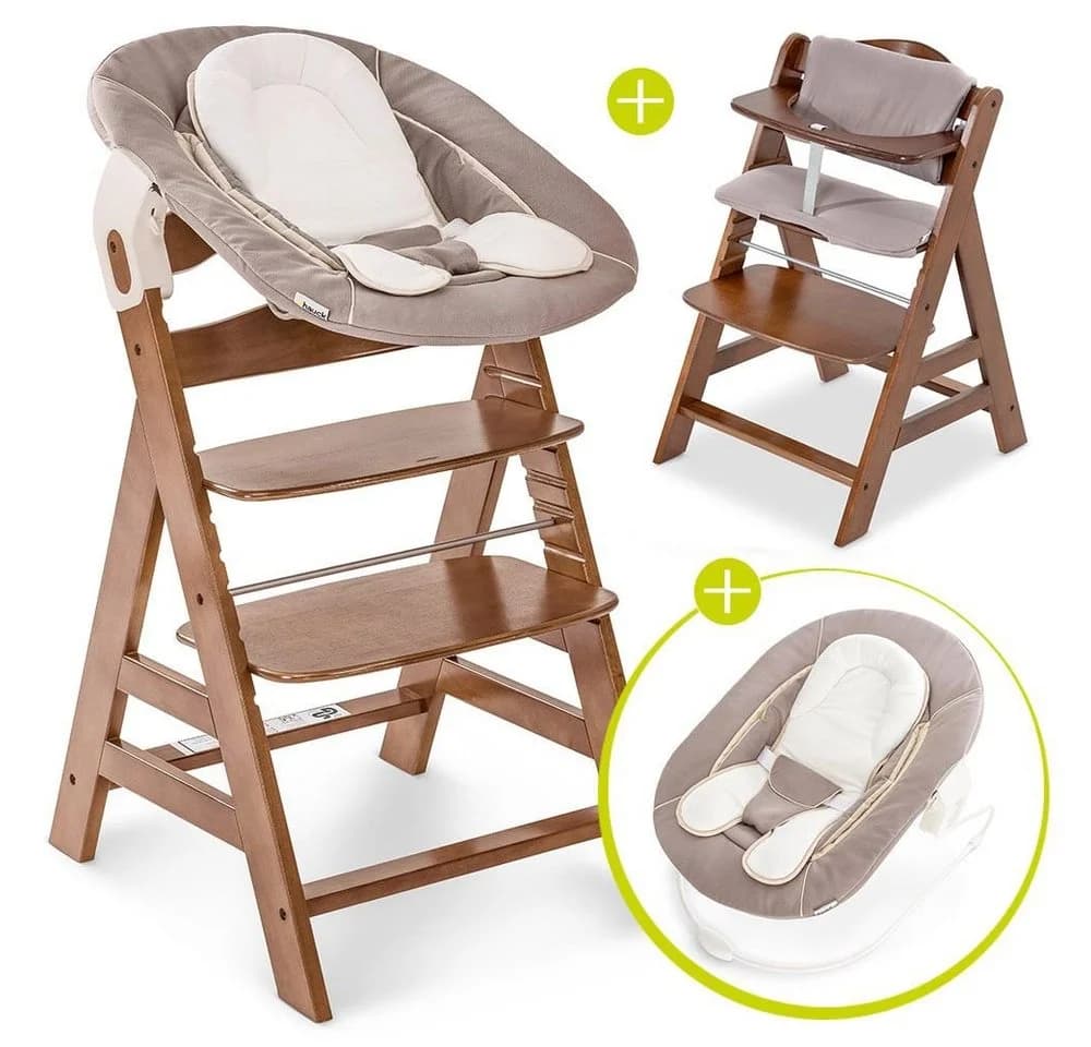 Hauck Hochstuhl Alpha Plus Walnut Newborn Set 4-in-1 - Bild 2
