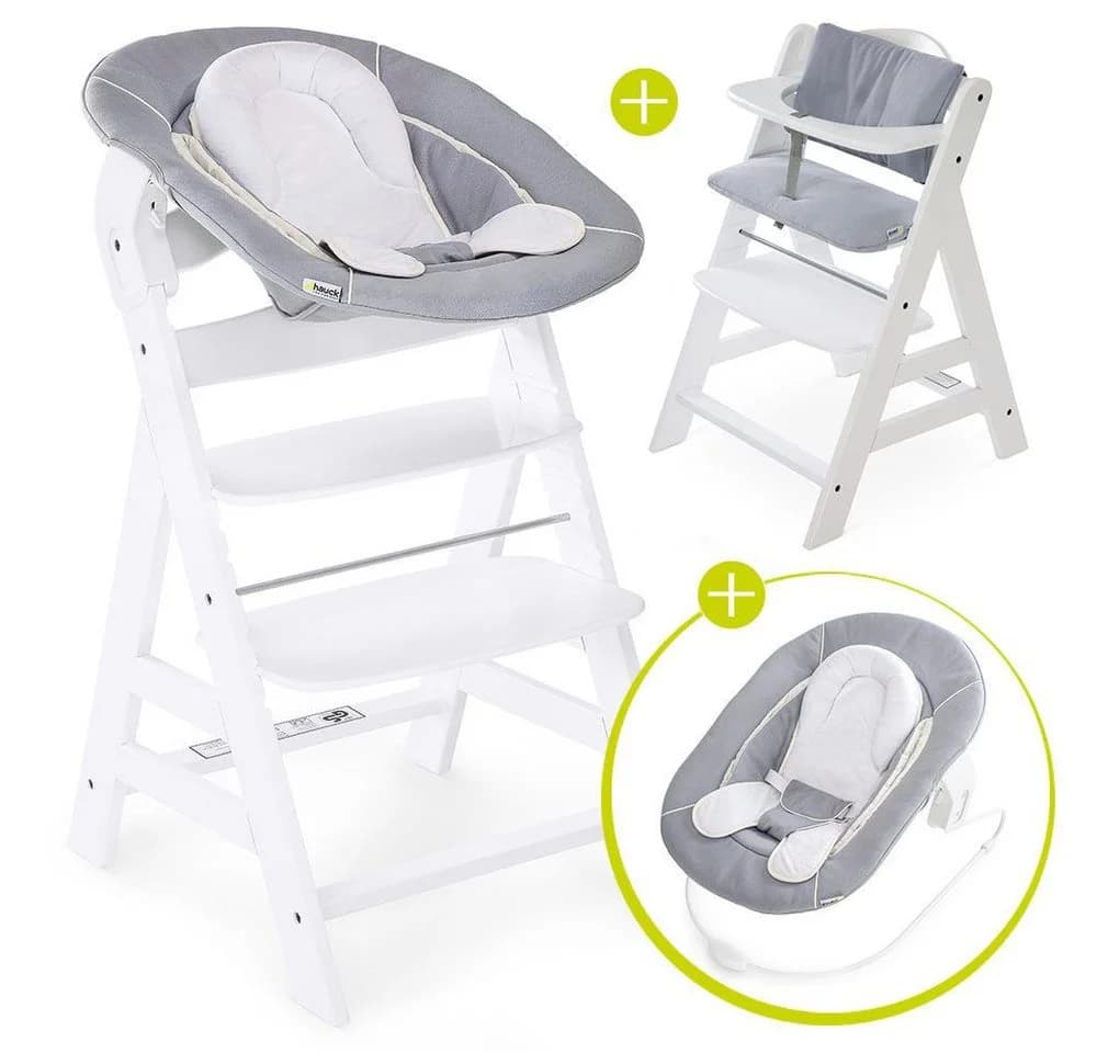 Hauck Alpha Plus Hochstuhl Set Weiß 4-in-1 mit Neugeborenenaufsatz - Bild 2