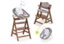 Hauck Hochstuhl Alpha Plus Walnut Newborn Set Deluxe 4-in-1 Massivholz Braun Bild 2