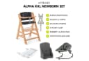 Hauck Hochstuhl Alpha Plus Natur Newborn Set Premium Dark Grey Bild 1