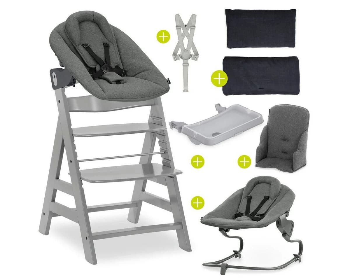 Hauck Hochstuhl Alpha Plus Grey XXL Newborn Set mit 6in1 Sparset - Bild 2