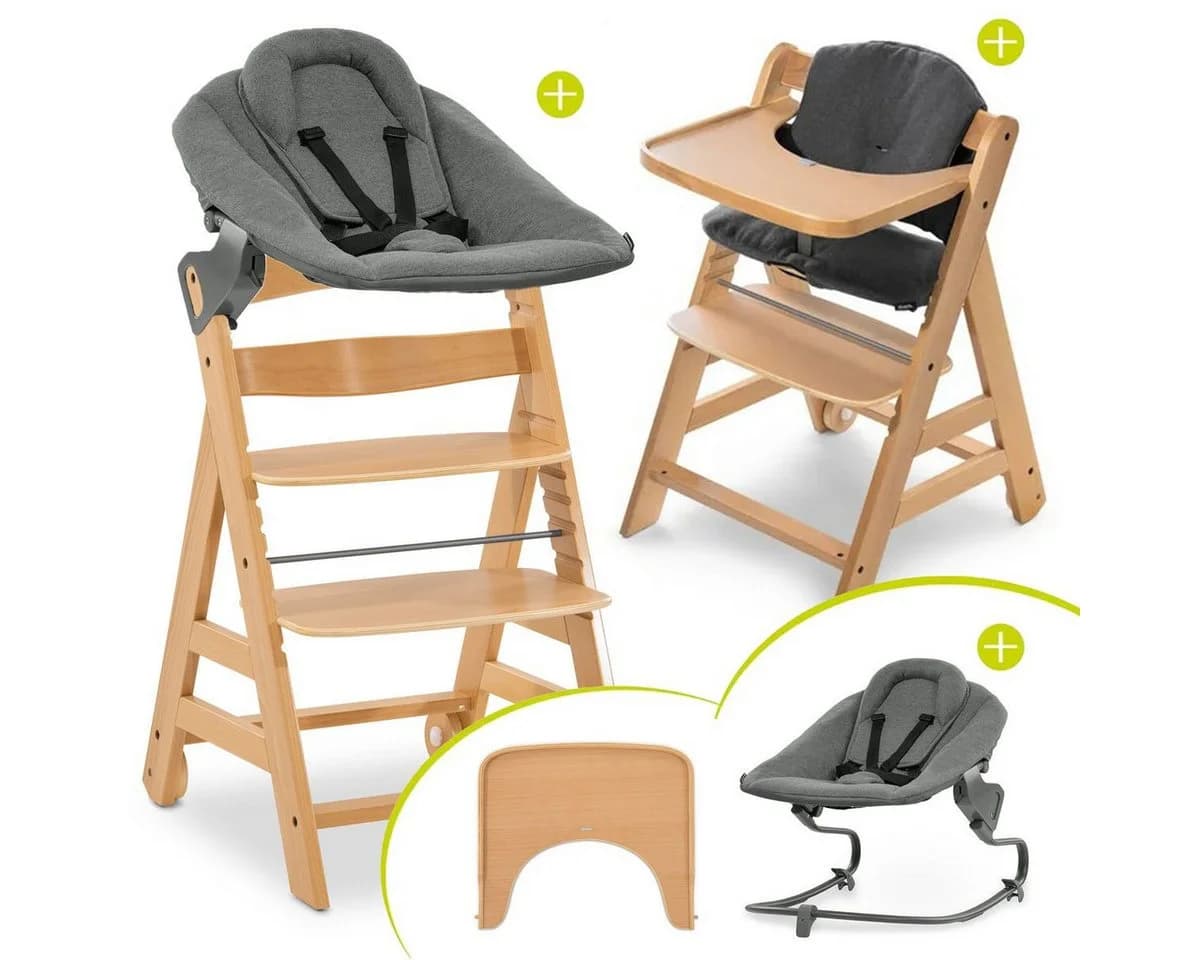 Hauck Hochstuhl Alpha Move Natur Newborn Set mit Neugeborenenaufsatz - Bild 2