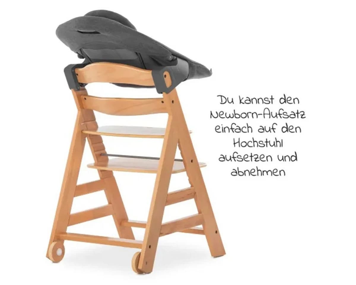 Hauck Hochstuhl Alpha Move Natur Newborn Set mit Neugeborenenaufsatz - Bild 5