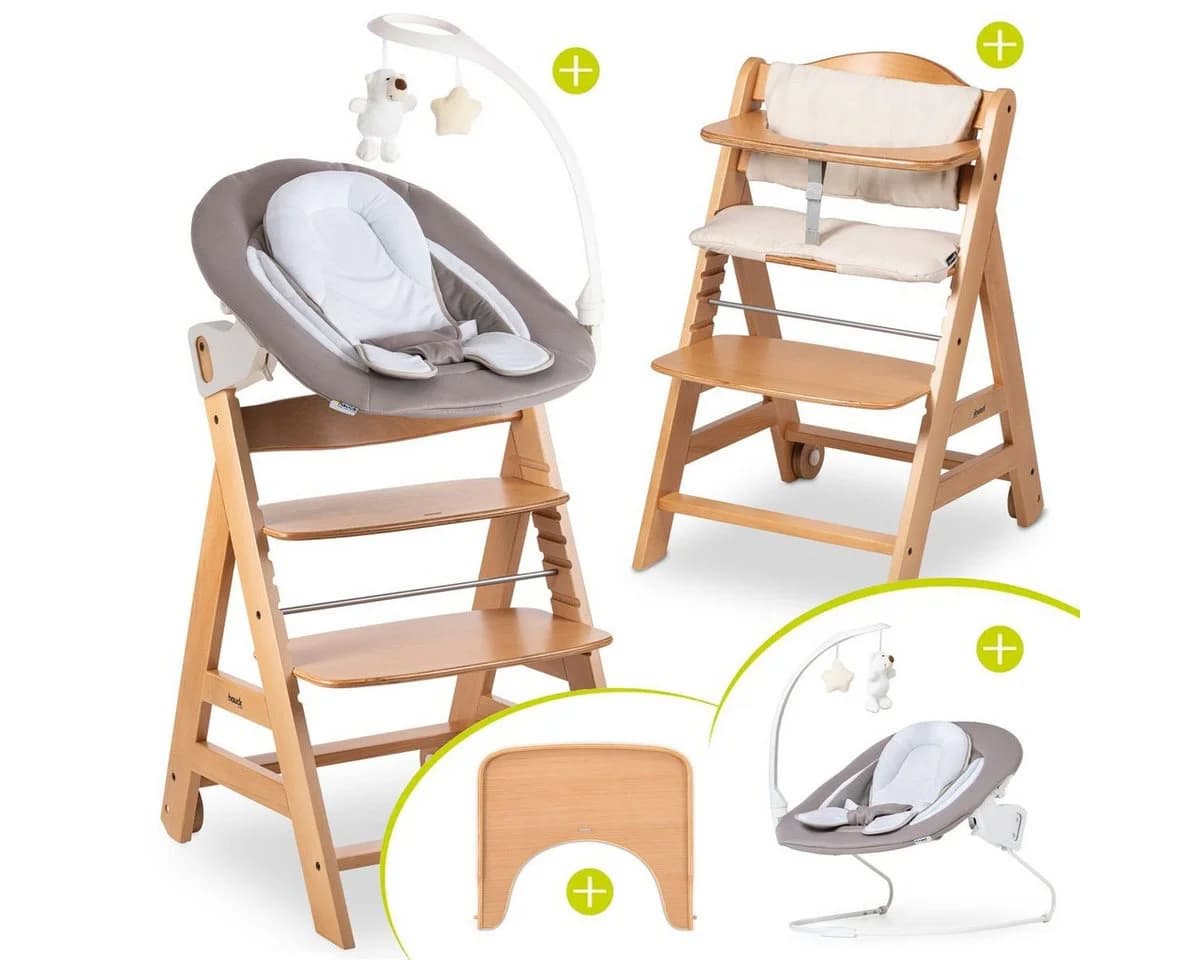 Hauck Hochstuhl Beta Plus Natur - Newborn Set Deluxe mit Aufsatz - Bild 2