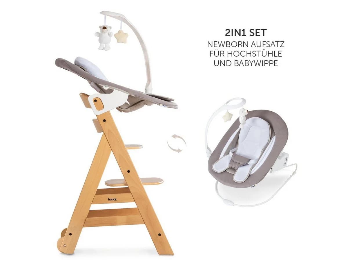 Hauck Hochstuhl Beta Plus Natur - Newborn Set Deluxe mit Aufsatz - Bild 5