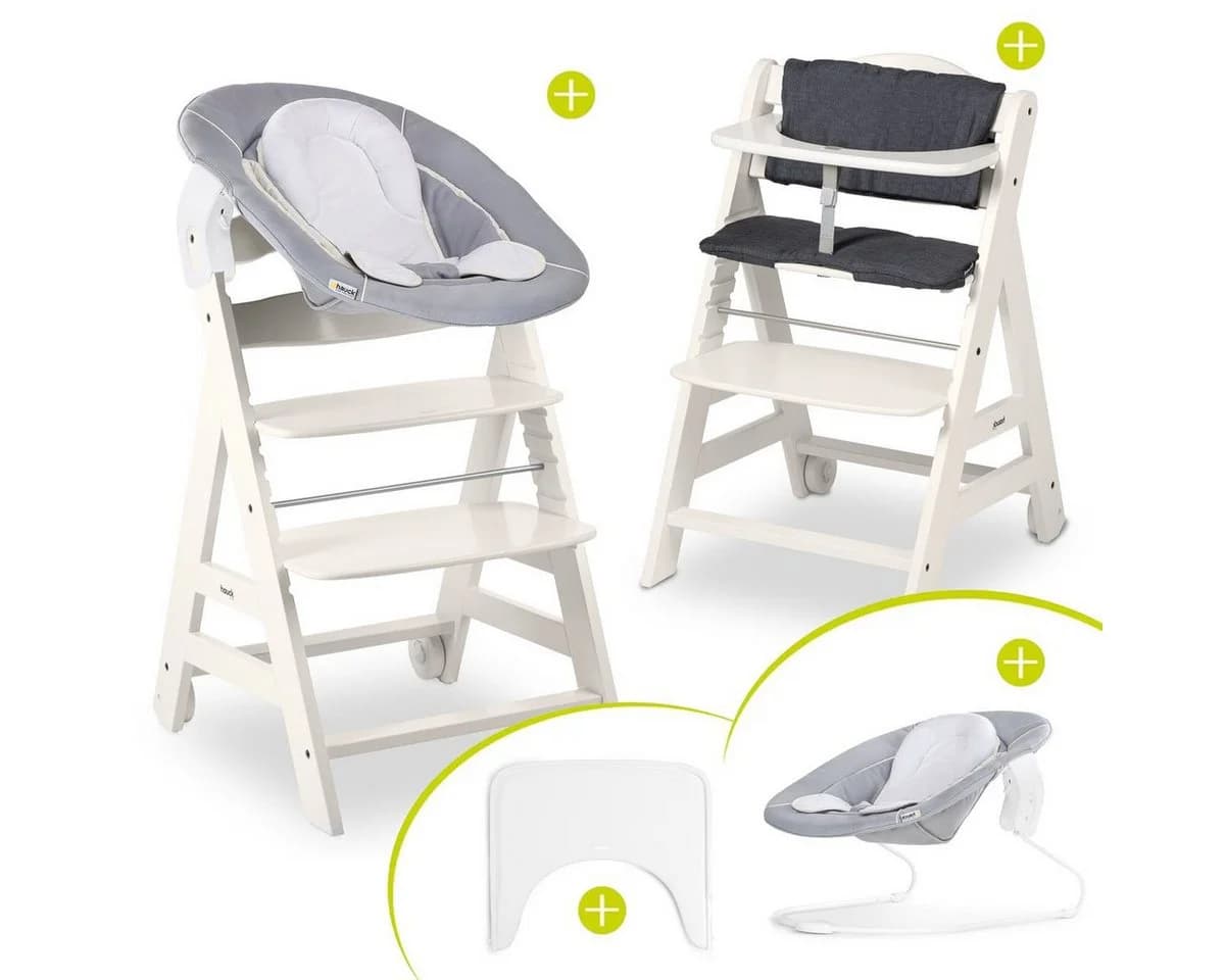 Hauck Hochstuhl Beta Plus White - Newborn Set mit Neugeborenenaufsatz - Bild 2