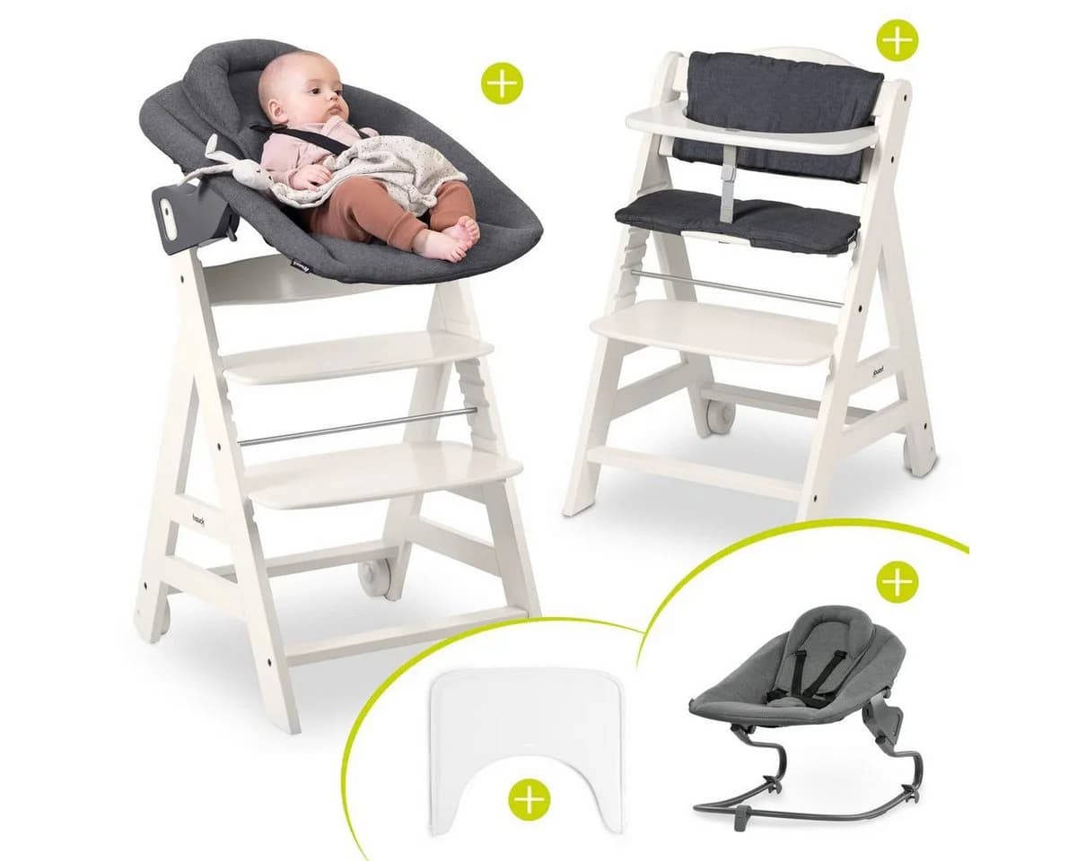 Hauck Hochstuhl Beta Plus White - Newborn Set mit Bouncer - Bild 2