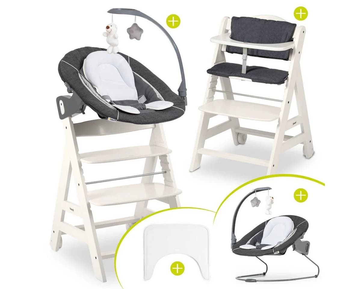 Hauck Hochstuhl Beta Plus White - Newborn Set Deluxe mit Aufsatz - Bild 2