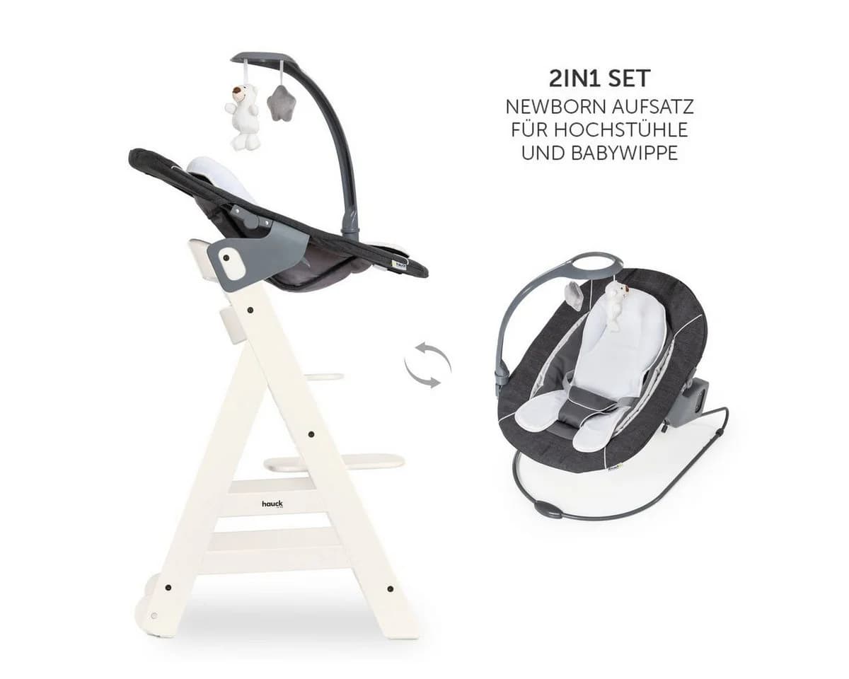 Hauck Hochstuhl Beta Plus White - Newborn Set Deluxe mit Aufsatz - Bild 5