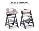 Hauck Hochstuhl Beta Plus Dark Grey - Newborn Set mit Aufsatz Bild 4