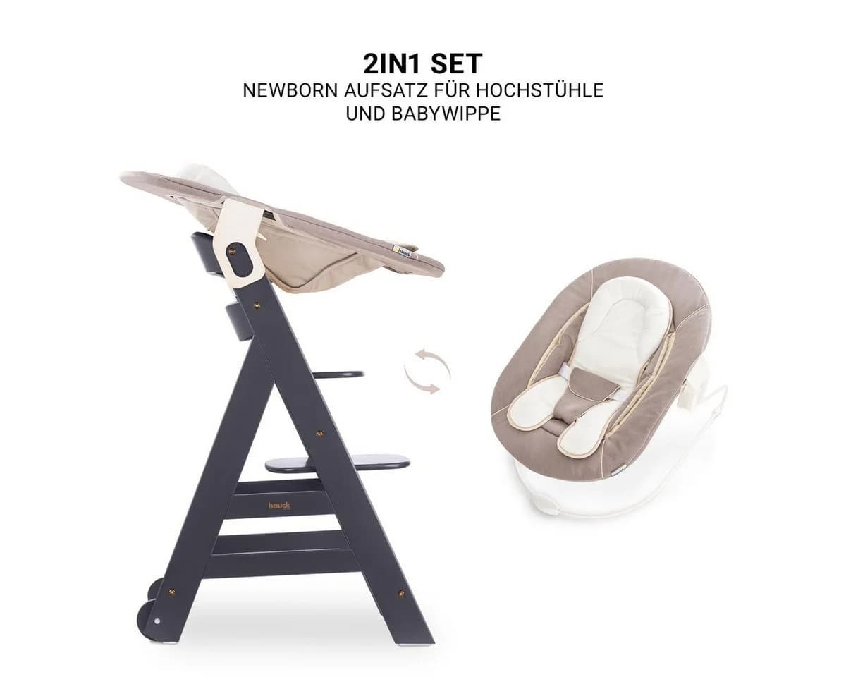 Hauck Hochstuhl Beta Plus Dark Grey - Newborn Set mit Aufsatz - Bild 5
