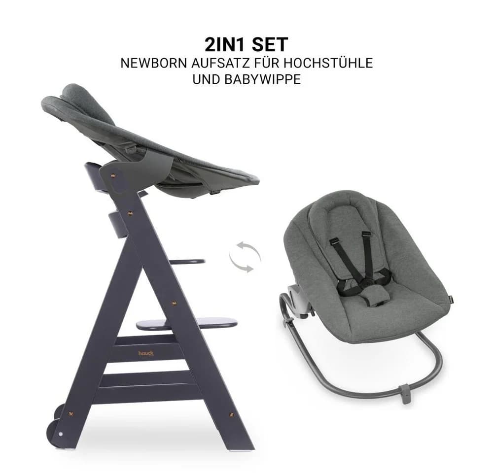 Hauck Hochstuhl Beta Plus Dark Grey Newborn Set - Bild 4