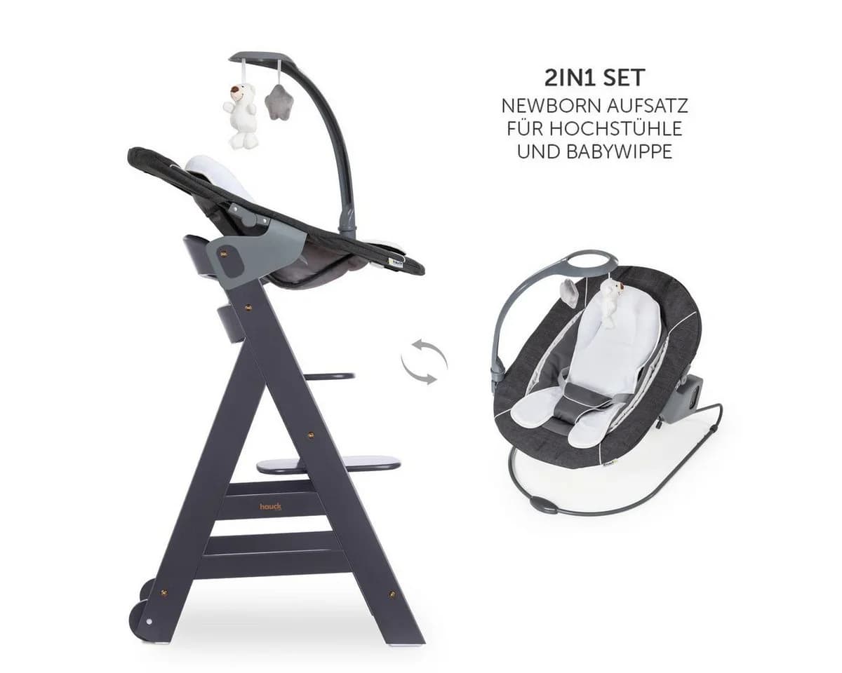 Hauck Hochstuhl Beta Plus Dark Grey - Deluxe Set mit Neugeborenen-Aufsatz - Bild 5