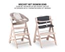 Hauck Hochstuhl Beta Plus Whitewashed Newborn Set Stretch Beige Babystuhl ab Geburt Bild 4