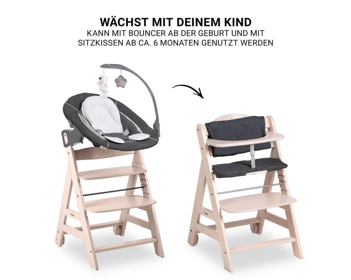 Hauck Hochstuhl Beta Plus Whitewashed Neugeborenen-Aufsatz - Bild 4