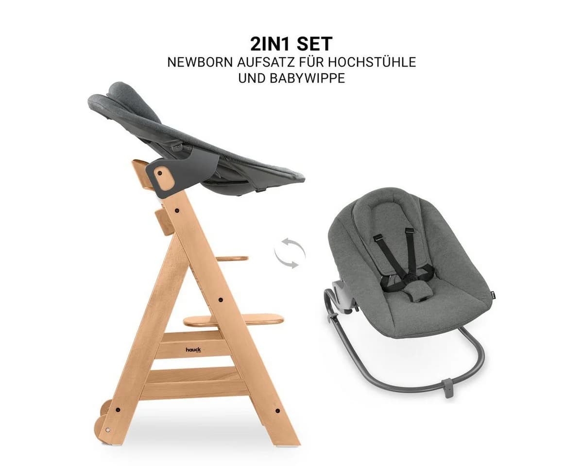 Hauck Hochstuhl Beta Plus Natural - Newborn Set mit Aufsatz - Bild 5