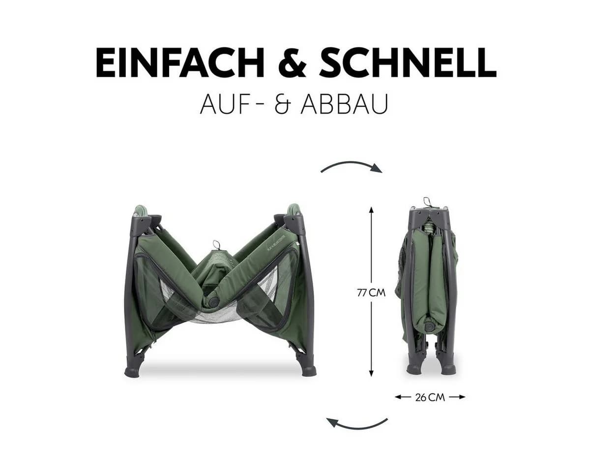 Hauck Baby-Reisebett Play'n Relax Center Dark Green mit Matratze, Insektenschutz, Wickelauflage, Einhang - Bild 5