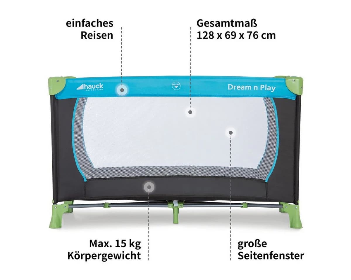 Hauck Baby-Reisebett Dream`n Play XXL-Set Waterblue - Bild 3