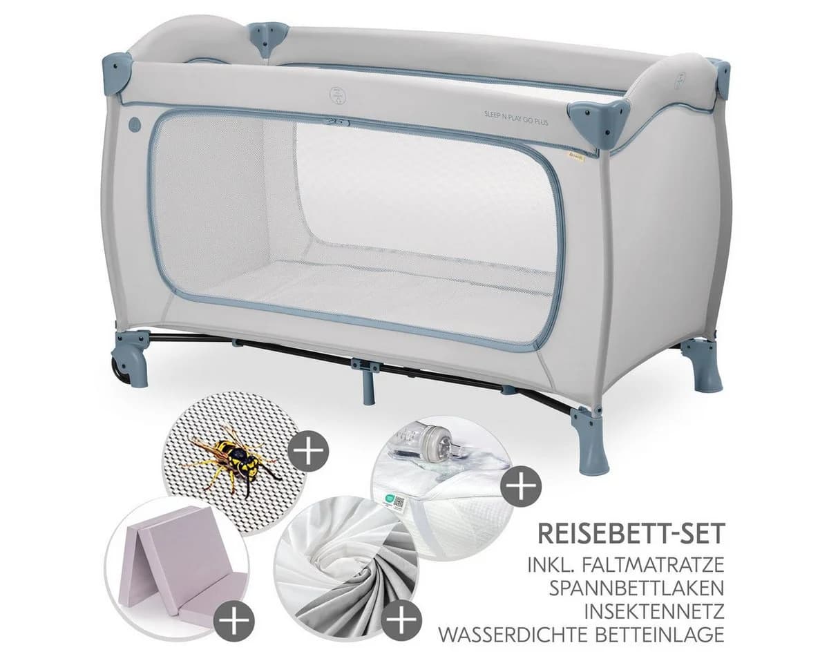 Hauck Baby-Reisebett Sleep N Play Go Plus XXL Set Dusty Blue - Bild 2