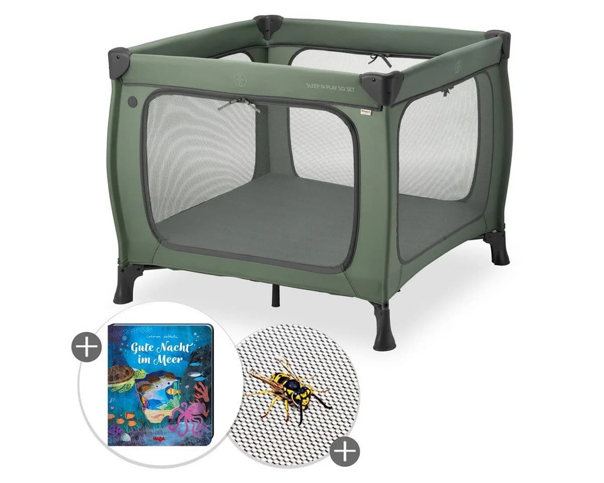Hauck Sleep N Play SQ Set Reisebett mit Matratze und Insektenschutz Grün - Bild 2