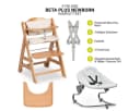 Hauck Hochstuhl Beta Plus Natural mit Newborn Set Premium & Essbrett Bild 1