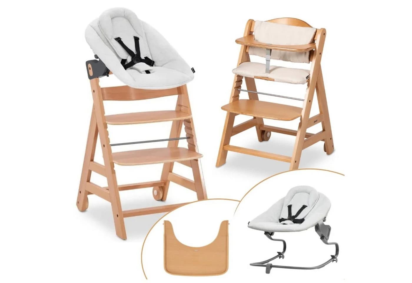 Hauck Hochstuhl Beta Plus Natural mit Newborn Set Premium & Essbrett - Bild 2