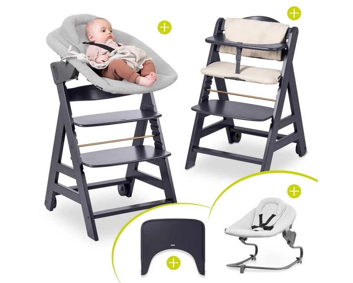 Hauck Hochstuhl Beta Plus Dark Grey - Newborn Set Premium - Bild 2