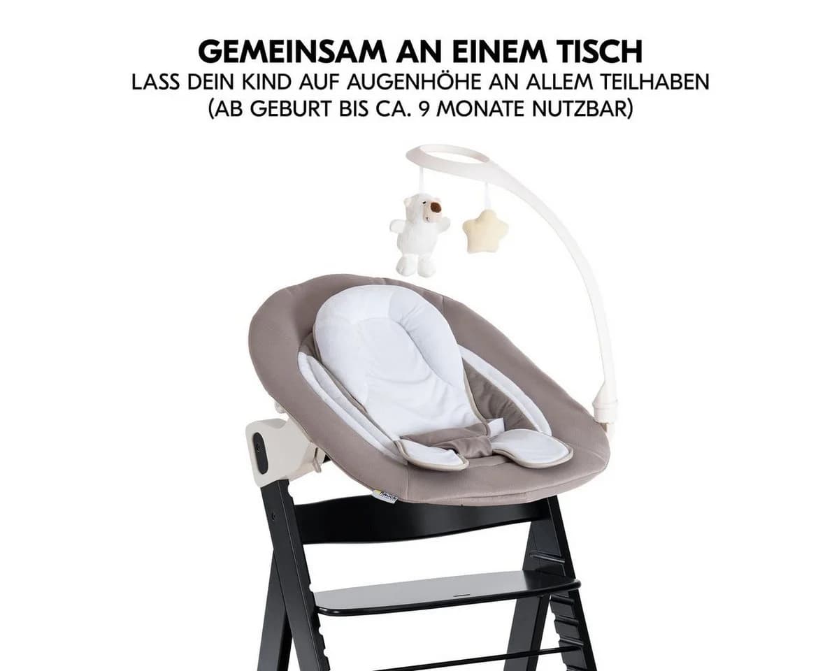 Hauck Hochstuhl Alpha Plus Black Newborn Set Deluxe mit Neugeborenenaufsatz - Bild 4