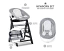 Hauck Hochstuhl Alpha Plus Black Newborn Set Schwarz/Grau Holz Bild 1