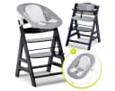 Hauck Hochstuhl Alpha Plus Black Newborn Set Schwarz/Grau Holz Bild 2