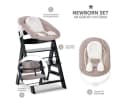Hauck Hochstuhl Alpha Plus Black Newborn Set - Stretch Beige Bild 1
