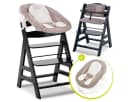 Hauck Hochstuhl Alpha Plus Black Newborn Set - Stretch Beige Bild 2