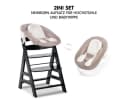 Hauck Hochstuhl Alpha Plus Black Newborn Set - Stretch Beige Bild 5